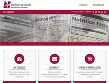 Tablet Screenshot of courses.dietitians.ca